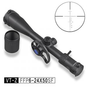 发现者瞄准镜，VT-Z 6-24X50SF 前置瞄准镜 30管径、前置、大视场角、高亮度、三坐标玻璃板数字分化、带变倍助力杆、大手轮、前后翻盖、***近调焦3.5码 适合.177，.22 , .22LR ，.25 Air Rifle Scope